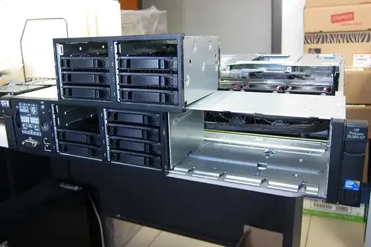 HP ProLiant DL380 G7 + 4x4 2.5" drive cabinets