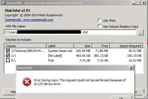 disk2vhd io error screenshot
