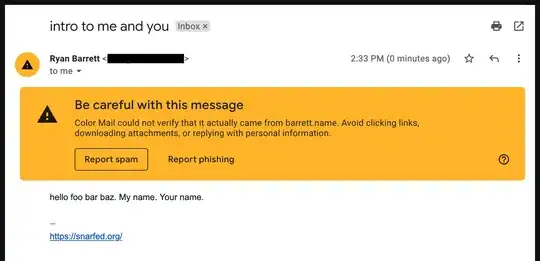 warning in gmail