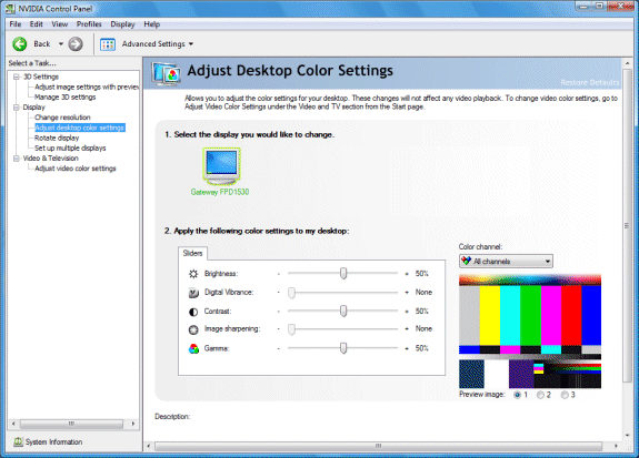 nvidia control panel