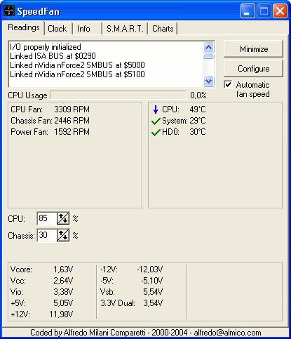 Screenshot of Speedfan