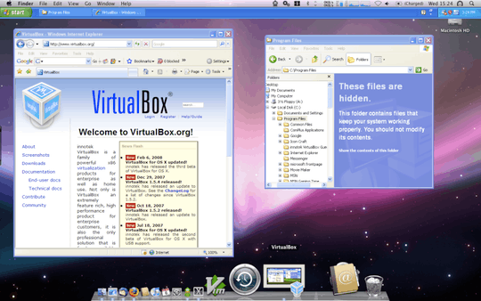 VirtualBox Seamless Mode Example