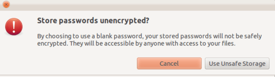 unsafe storage dialog