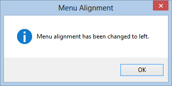 Menu Alignment: Menu alignment has been changed to left