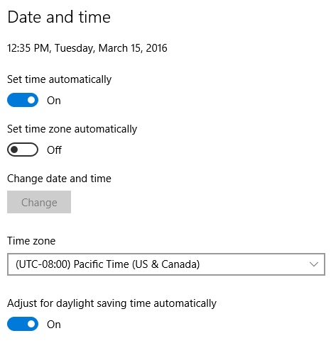 Time is wrong when "Adjust automatically" is set