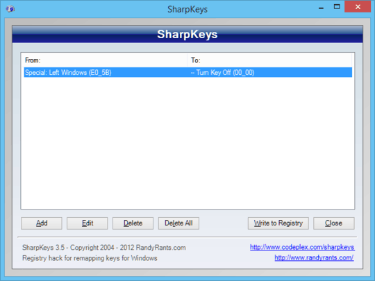 sharpkeys win button remap