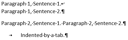 example of text rendered by Word
