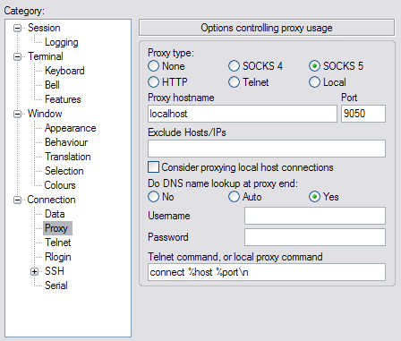 PuTTY Proxy