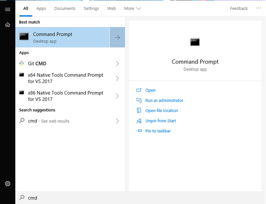 Windows 10 Start Menu Search with more options