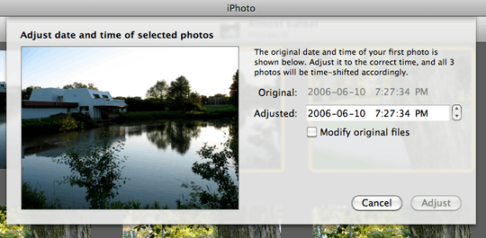 iPhoto Adjust Date and Time