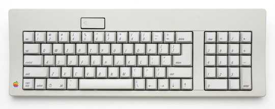 Apple keyboard with backwards-L layout