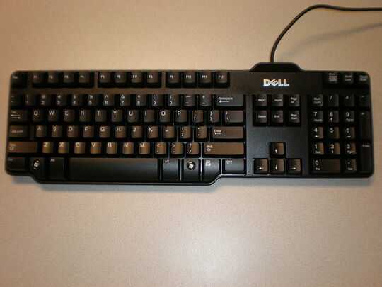 Dell keyboard with bar-shaped return key