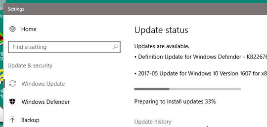 Windows Update is 33% done with "Preparing to install updates"