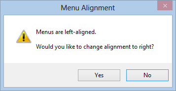 Menu Alignment: Menus are left-aligned