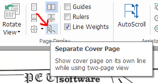 Foxit Reader Separate Cover Page mode