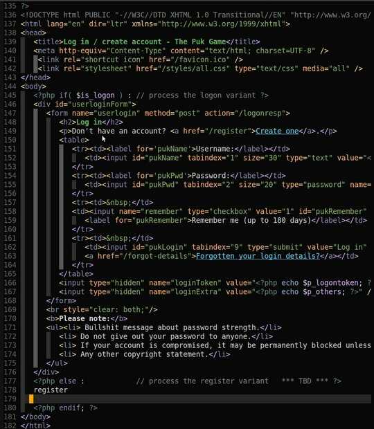 PHP in HTML Code