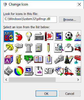 Screenshot of pifmgr.dll icons