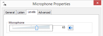 microphone properties, levels - usb