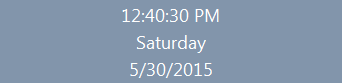 Taskbar clock showing seconds
