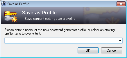 KeePass Save New Password Profile