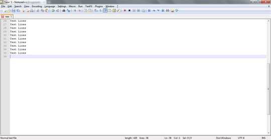 Notepad++ scroll image
