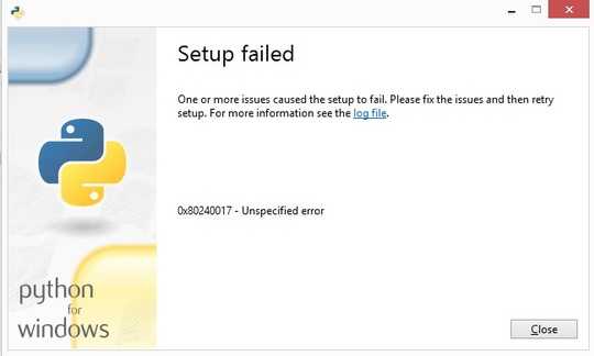 python setup error