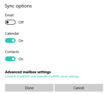 Settings screenshot