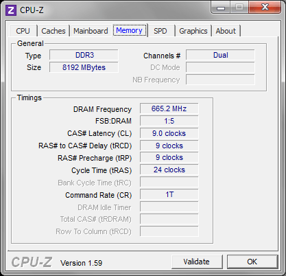CPU-Z Memory Tab