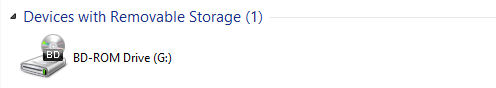 “Devices with Removable Storage” after dismounting ISO