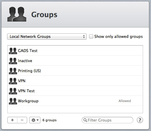 Show Allowed Groups