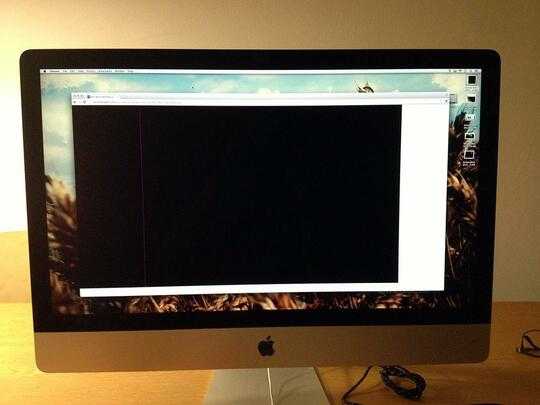 Purple vertical line on display of iMac
