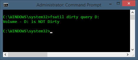 fsutil dirty query