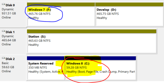 Windows partition manager screenshot
