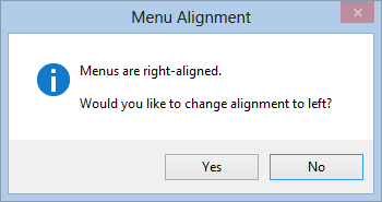 Menu Alignment: Menus are right-aligned