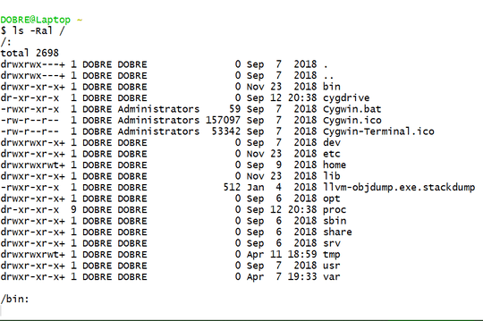 The beginning of the Output of a Long Command