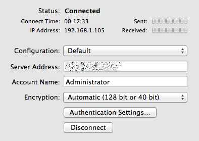 The VPN connection itself