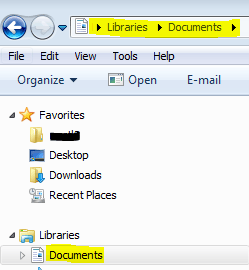 Libraries -> Documents