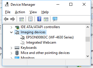 Integrated Webcam hidden in device manager