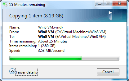 Screenshot 3.58Mb/s