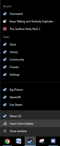 Steam's recent list