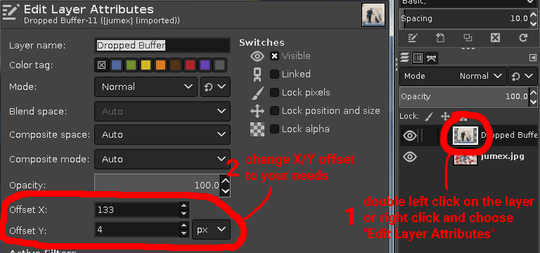 Edit Layer X/Y Offsets Attributes