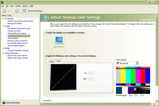 NVIDIA Control Panel with Advanced options