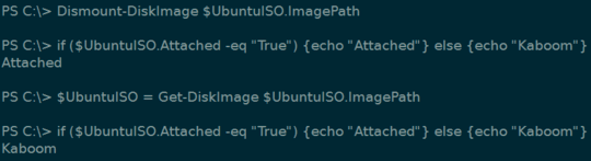 the <code>$UbuntuISO</code> variable does not stay updated