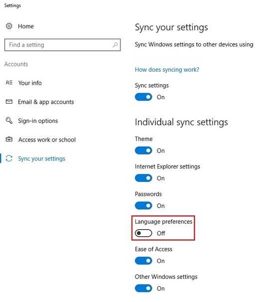 Sync your settings