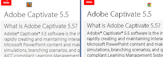 On the left is firefox 4, on the right is chrome 12