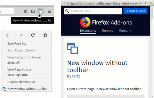 New window without toolbar by tkrkt