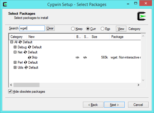 wget utility in package list