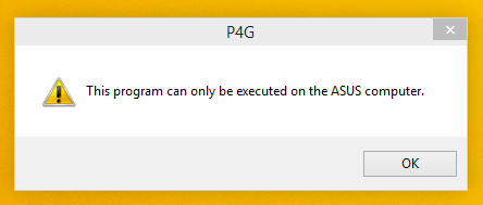 This program can only be executed on the ASUS computer.