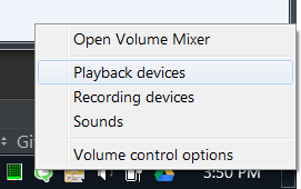 right click on the sound volume icon