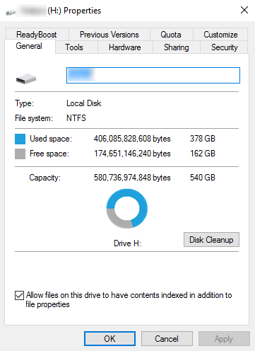 Free space from Windows Explorer